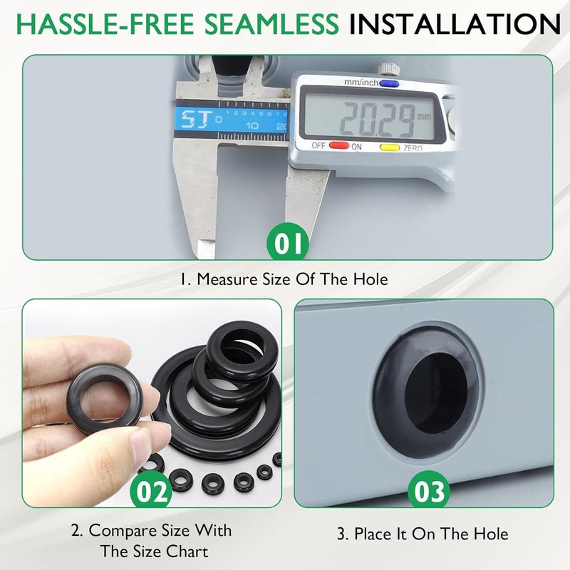 EASYEAH Store Rubber Grommets for Wiring 1-1/2 in Panel Hole, 1-3/8 in ID Firewall Grommet Automotive Eyelet Ring Gasket Hole Grommets for Metal Electric Box Wires Cables Hoses Protection, 50 Pcs, 35x38 mm - Image 5